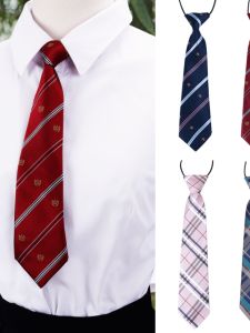 Ins Small Necktie Blue Gray Men and Women Student Preppy Style Japanese Style Plaid JK Uniform Kids Tie Shirt for Women