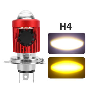 KEVANLY | 1Pcs H4 BA20D H6 LED Bulbs Lens White Yellow High Low Lamp DRL Driving Lamp Red Shell Fan Fog Lights Motorcycle Scooter Accessor