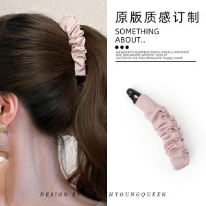 กิ๊บติดผมทรงกล้วยผ้าซาตินสำหรับผู้หญิง ทรงหางม้าสูง ทรงใหม่ในฤดูใบไม้ร่วงและฤดูหนาว ทรงหมุนเวียนสำหรับที่ด้านหลังศีรษะ