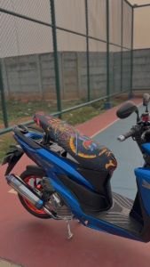 COVER JOK VARIO MANTEL AKNA  SEAT COVER JOK ANTI AIR/SARUNG JOK ANTI AIR/PELINDUNG JOK CAKAR KUCING/COVER JOK VARIOCOVER JOK MIO/COVER JOK SCOOPY/COVER JOK BEAT ALL MOTOR Cover Jok Motor Exclusive Gibsprotect Spesial Warna Jet Black Efex Daun Talas Sarung