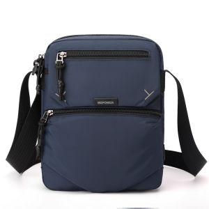 New Vertical Mens Shoulder Bag Simple Commuter Large Capacity Outdoor Travel Crossbody Bag Casual Nylon Solid Color Bag