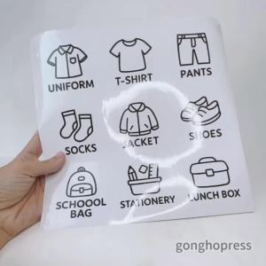9 pcs/Sheet Wardrobe Organizer Labels Closet Clothing Labels Stickers Drawer Organization Labels with Icons Kids Baby Studen