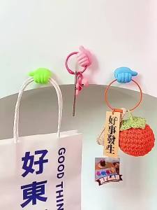 Multi-Functional Thumb Hook Data Cable Organizer Strong Adhesive No-Drilling Cute Small Hand Sticky Tape Cable Management