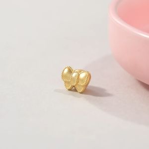 Chow Sang Sang 周生生 Charme Mini Lovely Tales 999 Gold Heart Ribbon Mini Charm 92449C (Bracelet Not Included)