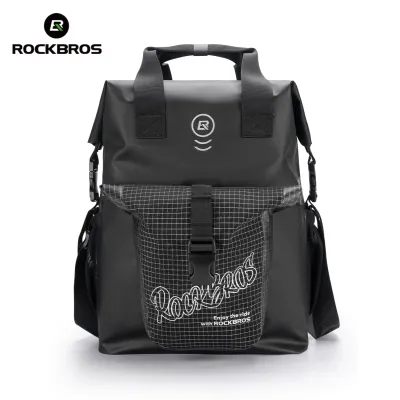 ROCKBROS Folding Bicycle Front Bag 18L Large Capacity Brompton Bike Pannier Hanging Bag Opening Durable City Travel Backpack