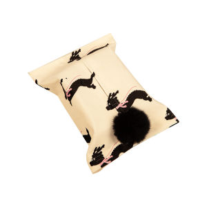 Modern Minimalist Home Use Living Room Tea Table Tissue Box Car Mounted Office Ins Style Tissue Bag Plaid Pattern Velvet Material