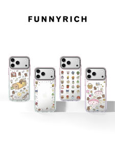 FUNNY RICH | Cute Bear Design Phone Case Magnet Compatible iPhone Air Gradient Shatterproof