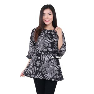 BLUS BATIK M L XL XXL MOTIF G/ SENO BIRU/ SEKAR BIRU/Batik shirt/blouse batik Morena/batik work
