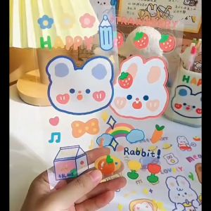 Sticker Lucu Stiker Motif Kartun 1 Lembar Dekorasi Handbook Sticker Termos Laptop HP