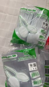 ช้อนส้อมพลาสติก 6 นิ้ว ยาว 100 คัน ตรา SB/เพชร สีใส สีขาว