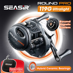 SEASIR Round Rro BFS 119g Baitcasting Fishing Reel Ultralight All Carbon Fiber  7.6:1 Drag 5kg With Free Reel Bag Fishing Coil
