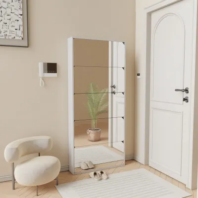 KEBIXIONG | Ultra Thin Full-length Mirror Shoe Cabinet Storage