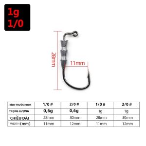 JYJ 10 Chiếc Thép Carbon Cao Cấp Câu Cá Jigging Móc 0.6G 1G Thép Gai Tam Giác Móc Mềm Dụ Con Sâu Mồi Đại Dương Thuyền Câu Cá