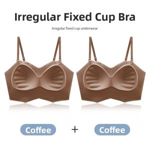 Miiow | Ice Silk Strapless One-Piece Womens Tank Top Summer New Style No Bra Needed Slim Fit Short Length Single Button Closure