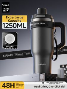 nRMEi | Extra Large Chilled Vacuum Flask Straw Water Bottle