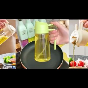 2 in 1 Oil DispenserOil Sprayer for Cooking - 16oz/470ML Oil Dispenser for KitchenOlive Oil Dispenser Bottle with Stickers