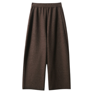 Short Height Winter Warm Velvet Wide Leg Trousers