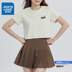 Zhenvis White Pure Cotton Short-Sleeved T-Shirt Female 2024 New Arrival Minimalist All-Matching T-shirt Summer Best Selling Girls Tops