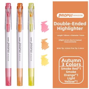Highlighter Pen Window Design Double Head Fine Tip Student Use