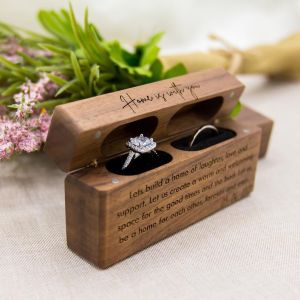 [Customized] Design engraved ring box Wedding Ring Box Storage Box Wedding Ring Box Wedding Gifts Bride and groom Exchange