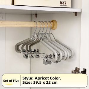 No-Trace Anti-Slip Uniform Hanger Clips Sailor Suit Upper Lower Set Home Wardrobe Closet Metal Clothes Hangers Storage Organization