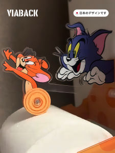 Tom And Jerry Cat And Mouse Bathroom Storage Paper Towel Holder Roll Paper Rack Animation Film Toilet Paper Organizer