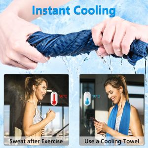ผ้าเย็นแบบพกพา (30X80 ”) ผ้าขนหนูซับเหงื่อผ้าเย็น S สำหรับอากาศร้อนผ้าเย็นสำหรับกีฬาโยคะการเดินทางชายหาดการตั้งแคมป์การล่องเรือและอีกมากมายออกกำลังกายผ้าเย็น S สำหรับนักกีฬา