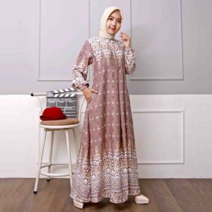 GAMIS MOTIF MAXMARA  PREMIUM SHAKILA JUMBO(MLXL4L6L)GAMIS SERAGAM PENGAJIAN