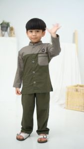 Baju Koko Anak Laki Laki 1-8 Tahun Setelan Koko Anak Lengan Panjang - StyleKids Izyan
