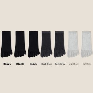 MiiOW | Mens Five-Finger Cotton Socks Breathable Anti-Odor Anti-Fungal Thin Summer No-Cuff Toe Separating Foot Sweat Absorbent Socks