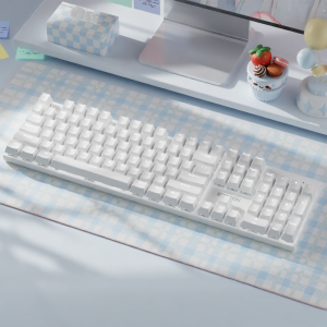 EWEADN | Wireless Mechanical Bluetooth Office Gaming Keyboard and Mouse Set Blue Switch