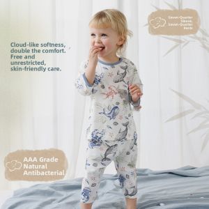 UIN BABY | Bamboo Fiber Childrens Sleepwear Set Short Sleeve