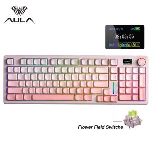 AULA | AULA S98pro Wireless Mechanical Keyboard Three Mode Gasket RGB Hot-swap Esports Gaming Keyboard with TFT and Multi-function Knob