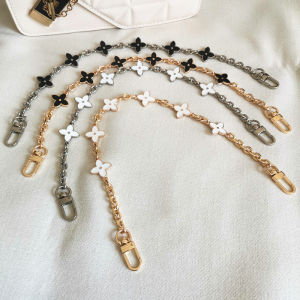 Bag shoulder strap hand-held short chain versatile fashion underarm chain high-end chain strap floral decoration chain bag shoulder strap hand-held chain shoulder strap bag metal chain
