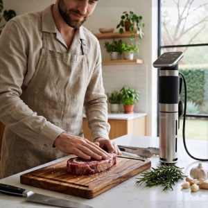 ROUNY  Smart Sous Vide Cooker with 4 Presets – Steak/Fish/Chicken/Vegetable at Your Fingertips! Overheat + Dry-Burn Protection Easy Touch Controls – Best Seller in PH