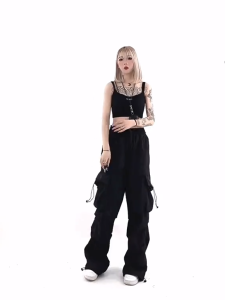 CELANA CHARGO PANTS Wanita Highwaist Loose Korean Style Jumbo-Celana Chargo Wanita Terbaru