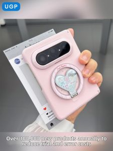 UGP | For Huawei Puraxmax Foldable Phone Case Pink Leather Texture Collectors Edition With Stand Unique Full-enclosure Shockproof