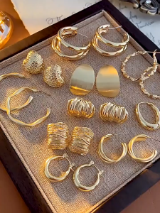 Fashion Minimalist Round Stud Earring Accessories Gold Stud Earrings Golden 2026 New Stud Earrings