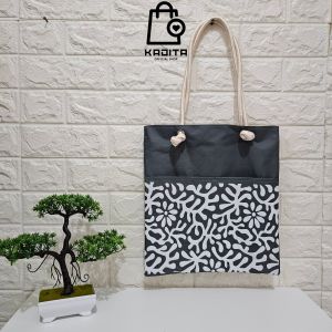 Kadita - Tas Wanita Tote Bag Motif Batik Alina Saku Tali Sumbu Kekinian Terbaru Estetik