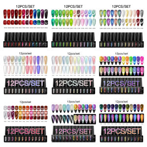 12pc Cat Magnetic Nail Gel Polish Set HEMA Free Moonlight Glitter 9D Magnetic Nail Supplies Vernis Long Lasting UV/LED Manicure