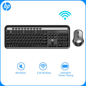 HP CS500 Wireless Keyboard and Mouse Combo Wireless S-shaped Keycap Keyboard Plug and Play Ergonomic 2.4G Wireless Mouse for Office Home Computer PC Laptop