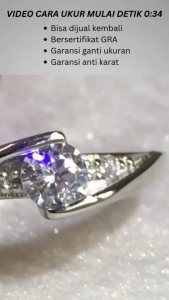 Cincin Couple Moisanite Perak 92% lapis Emas 8K & Lapis Platinum Silver Berlian Moissanite GRA - Tiaria Cincin Silver Emas Putih Titanium Asli Wanita Pria Anti Karat Tunangan Nikah--AEA05