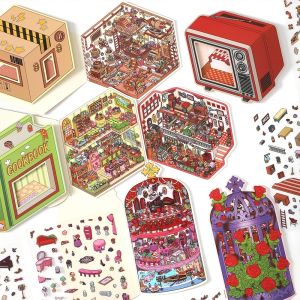 Kawaii ครัวยาย 3D Interstellar Express ภูมิทัศน์สติกเกอร์ DIY กระเป๋า Cabin ฉากเทศกาล HolidayChildren ของขวัญ 