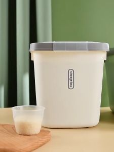 Bincoo 10KG Rice Storage Container Kitchen Rice Bucket With Locking Lid Dry Food Storage Container With Cup Grain Cereal Dispenser Rice Basket Storage Box