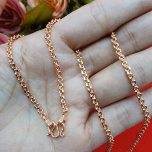 สร้อยคอนากลายโซ่ คตกิตเล็ก ความยาว 1820 นิ้ว ชุบนาก งานสวย แฟชั่น ดีไซน์น่ารัก ดูดี รูปถ่ายจากสินค้าจริง