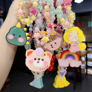 สร้อยคอเจ้าหญิงการ์ตูนรุ่นเด็ก สร้อยข้อมือ ของเล่นสร้างสรรค์ ของขวัญสำหรับเด็กผู้หญิง อุปกรณ์ตกแต่งผม ชุดเครื่องประดับ