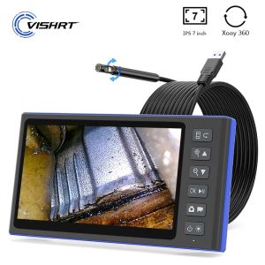 360 °   Camera Nội Soi Công Nghiệp HD1080P Có Thể Xoay Với Màn Hình IPS 7 Inch Thiết Kế Chia Đôi & Ba Ống Kính Chống Nước Dùng Để Kiểm Tra