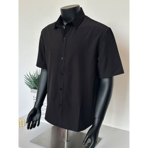 CHENMU | White Ice Silk Mens Summer Short Sleeve Shirt Lightweight High-end Breathable Quick Drying Sun Protection