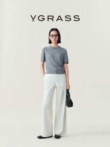 V·grass/V-GRASS | Quần Jeans Nữ Thoáng Mát Cao Waist Straight Leg