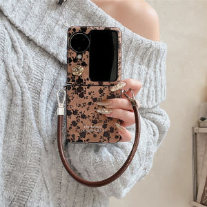 Rose Vine 3D Camellia Flower Flip Cover Full Protection Foldable Screen Guard for OPPO Find N3 Flip Vivo X Flip Xiaomi Mix Flip